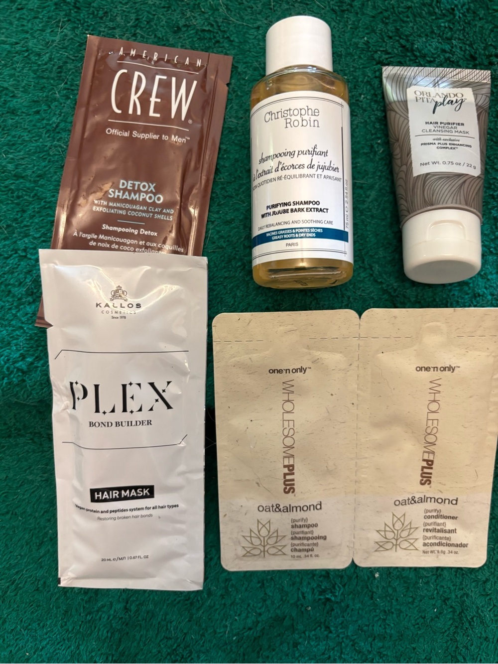 American Crew + Christophe Robin + Assorted Hair Care Sachet Set - Brown & White